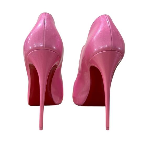 Christian Louboutin Hot Chick Alta 120 Patent Perle Pink 41 Open Toe Pump - Picture 5 of 11